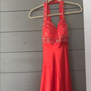 Mori Lee Sequin Halter Prom Gown